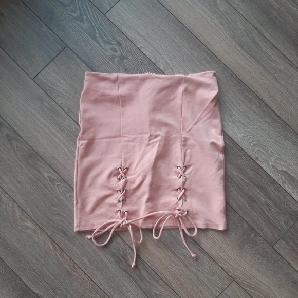 Dresses & Skirts - Soft Pink Double Slit Mini Skirt